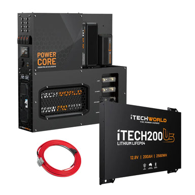 iTechWorld 200Ah Ultra SlimPower Core Canopy Power System complete on a white background