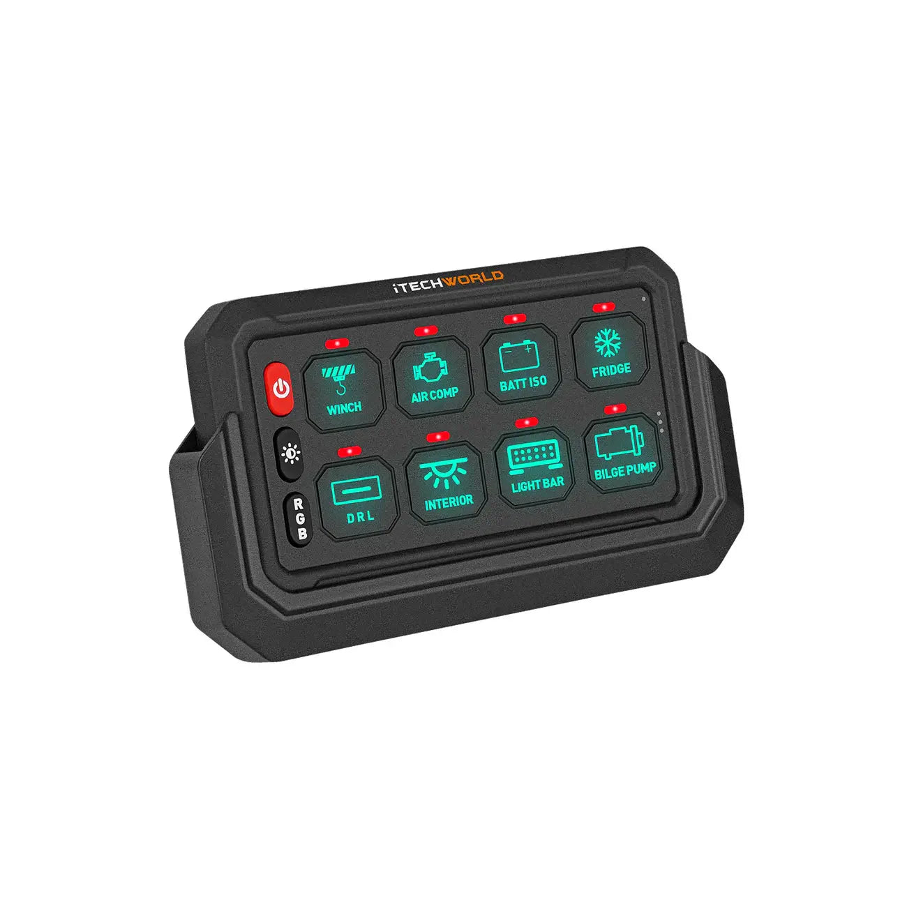 iTechWorld 8 Gang Switch Panel on a white background