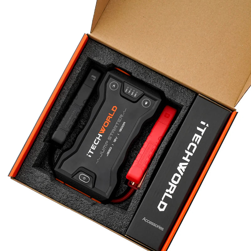 iTechWorld JS60 Lithium Jump Starter in a box on a white background