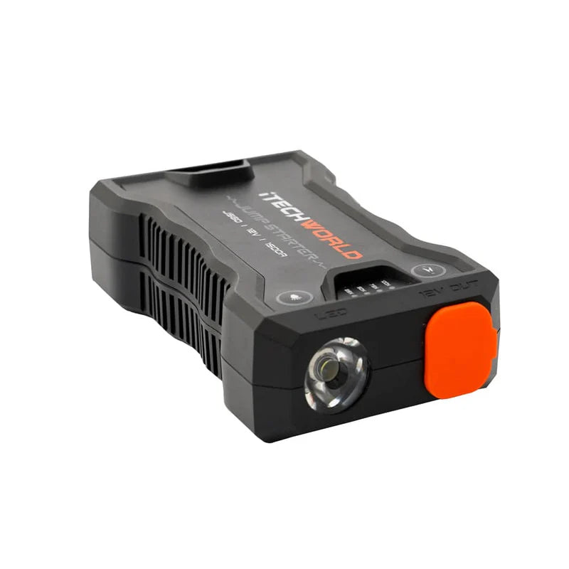 iTechWorld JS60 Lithium Jump Starter top and side view on a white background