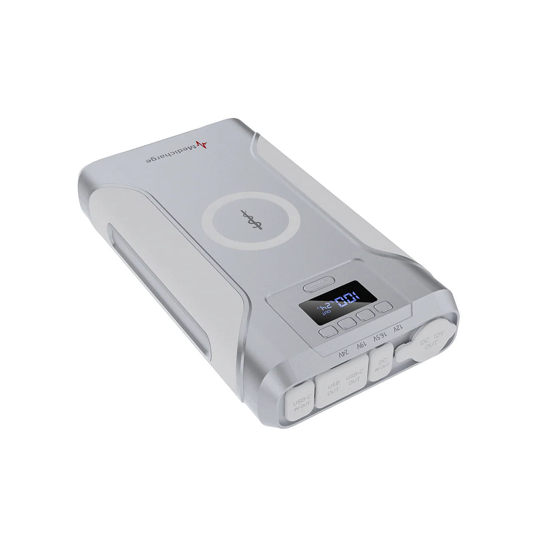 iTechWorld Medicharge Flex CPAP Battery angled on a white background