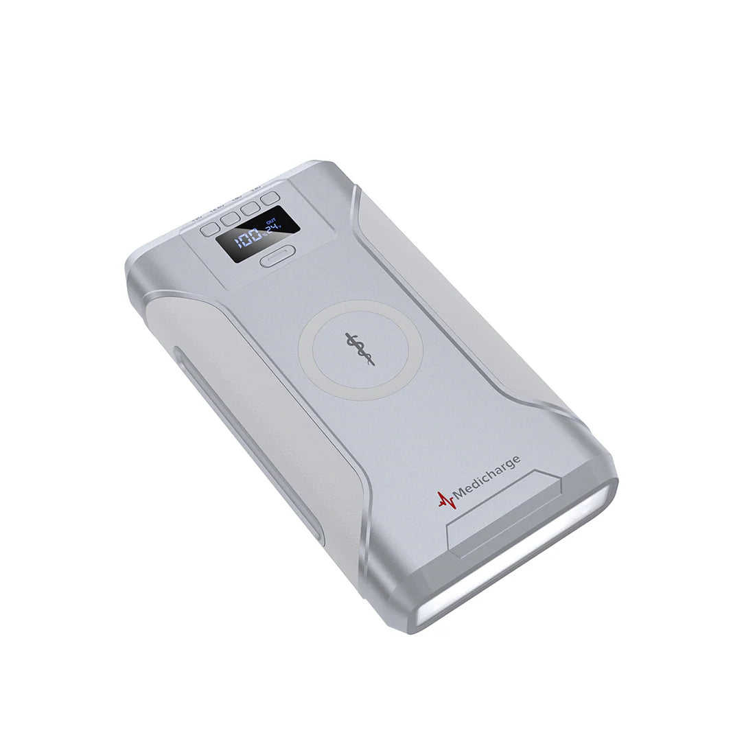 iTechWorld Medicharge Flex CPAP Battery slightly angled on a white background