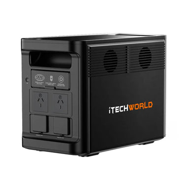 A photo of the back of an iTechWorld PS1800 Pro Portable power station.