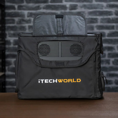 A photo of an iTechWorld PS1800 power station cover facing front on.