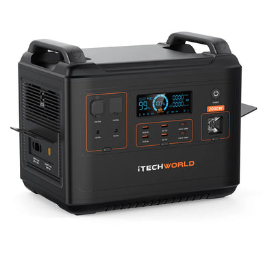 Front View of a Black iTechWorld PS2000 Portable Power Station