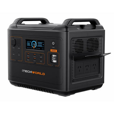 Side View of a Black iTechWorld PS2000 Portable Power Station