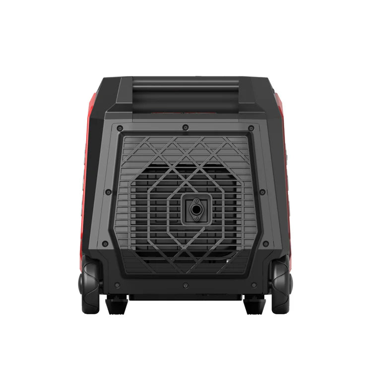 A photo of the backside of an iTechWorld Redback 6.5kW portable inverter generator on a white background.