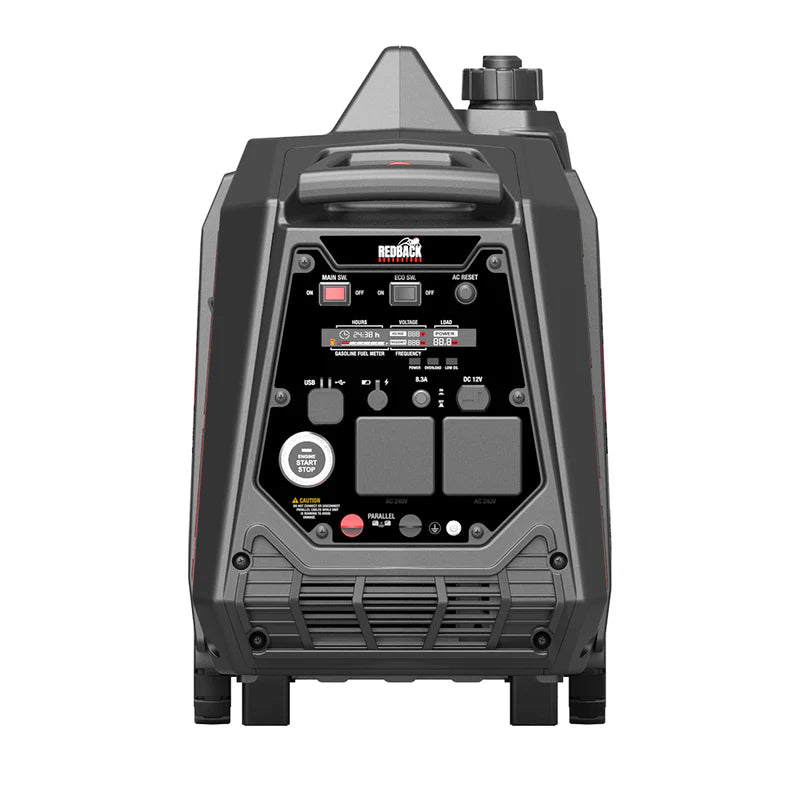A photo of an iTechWorld Redback RB 4.5 4500W Portable Inverter Generators back.