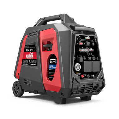 A photo of an iTechWorld Redback RB 4.5 4500W Portable Inverter Generator on a slight angle.