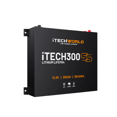 A photo of an iTechWorld iTech300SS Lithium Battery With Bluetooth on an angle
