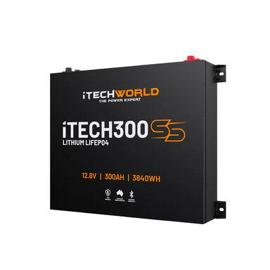 A photo of an iTechWorld iTech300SS Lithium Battery With Bluetooth on an angle
