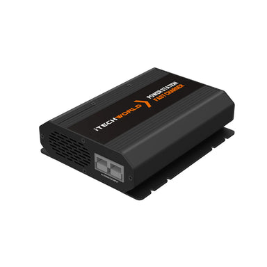 iTech alternator charger side and top view on a white background