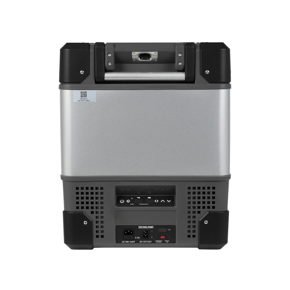 in the photo a myCOOLMAN Dual Zone 69L Fridge & Freezer back