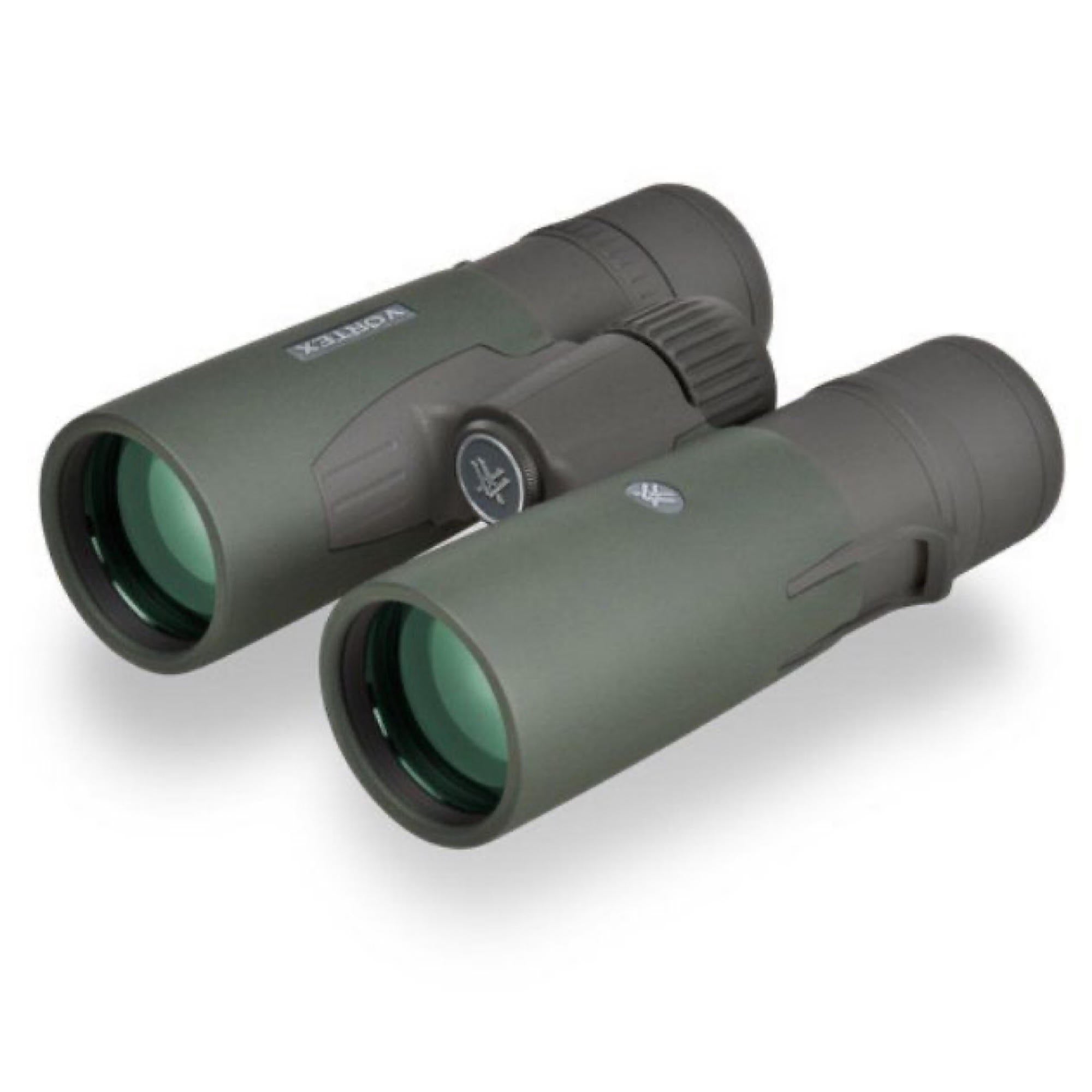 Vortex Diamondback HD binoculars at an angle showing objective lenses