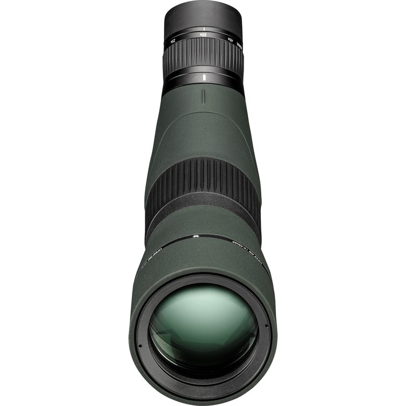 Viper 15-45x65 Angled Scope viewed down the barrel showing the 65mm HD objective lens