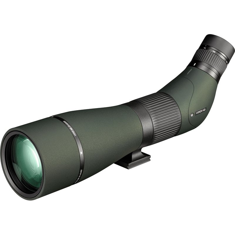Viper 20-60x85 Angled Scope front left view showing the 85mm objective and angled eyepiece