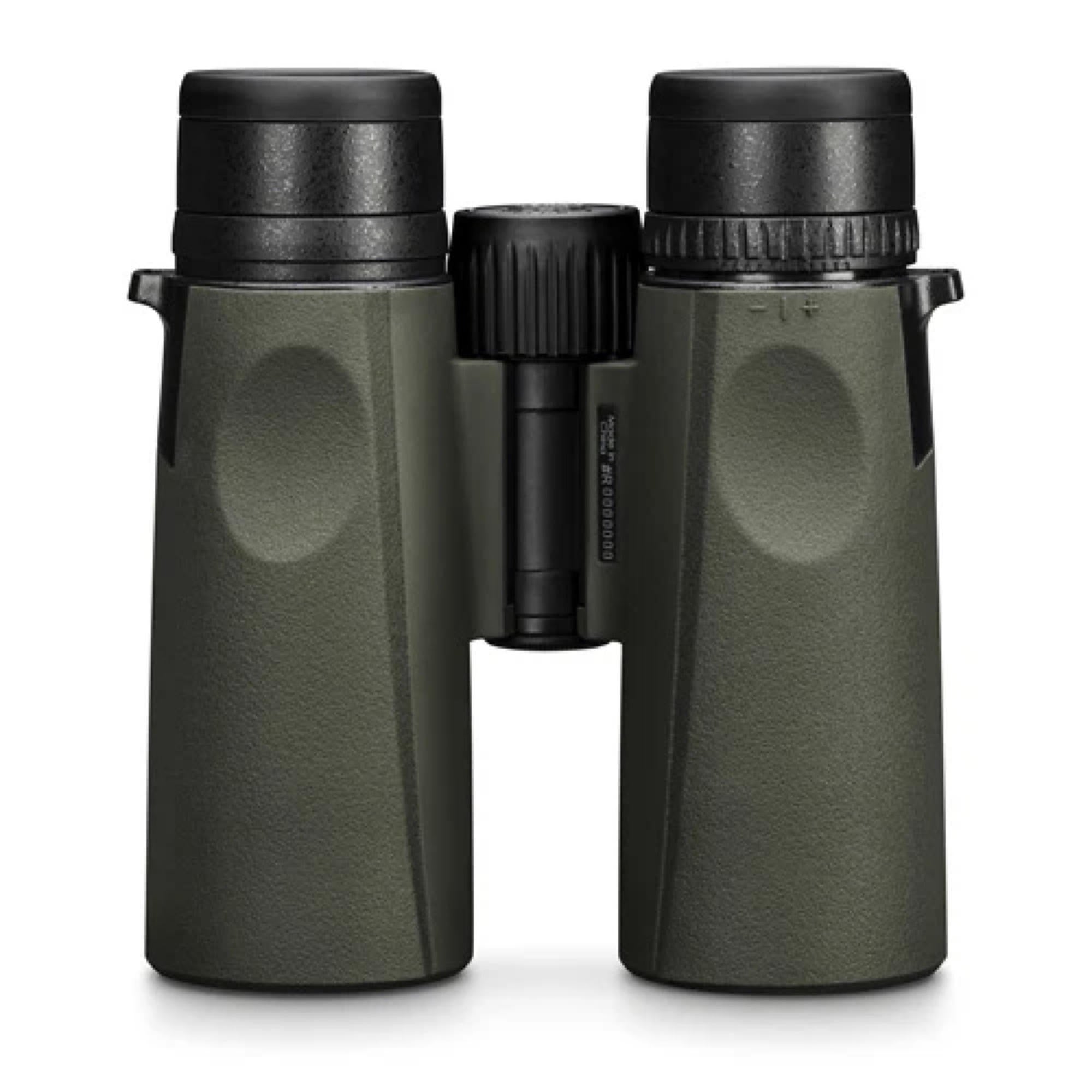 Rear view of Vortex Viper HD binoculars showing eyecups, focus wheel and diopter adjustment