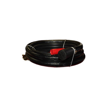 Water Master Fire Hose Kit showing the coiled suction hose with strainer and delivery hose with fire spray nozzle