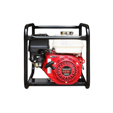 Water Master GX200 High Flow 1.5" Firefighting Pump front view showing the Honda GX200 engine and roll frame